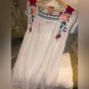 Johnny was tunic embroidered dress